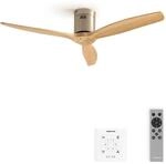 CREATE / WINDCALM M/Deckenventilator ABS Nickel Hellesholzfl&uuml;gel-Optik mit