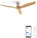 CREATE / WINDCALM M/Deckenventilator ABS Wei&szlig; Hellesholzfl&uuml;gel-Optik mit WLAN und