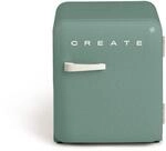 CREATE / RETRO FRIDGE 50 OFF WHITE/K&uuml;hlschrank in Salbeigr&uuml;n, Griff Cremewei&szlig; /