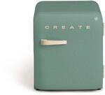 CREATE / RETRO FRIDGE 50 SAND/K&uuml;hlschrank in Salbeigr&uuml;n, Griff Sand / 85W, Minibar,