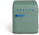 CREATE / RETRO FRIDGE 50 COBALT/K&uuml;hlschrank in Salbeigr&uuml;n, Griff Kobaltblau / 85W,