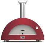 Alfa Forni Holzkohlegrill der Marke Modell Moderno 3 Pizze Legna Antique Red