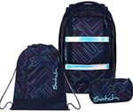 Satch Pack Schulrucksack Set 3tlg. inkl. Schlamperbox und Sportbeutel (Purple...