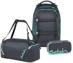 Satch Pack Schulrucksack Set 3tlg. inkl. Schlamperbox und Sporttasche (Mint Phantom)