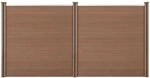neu.holz WPC Gartenzaun mit Pfosten 183x357cm Braun Sichtschutz Windschutz