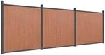 vidaXL Zaunelement, Gartenzaun mit Aluminiumpfosten Bodenplatte, Sichtschutzzaun f&uuml;r