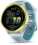 Garmin Unisex Forerunner 570-47 mm GPS-Uhr, steinweiss-Yellow Aluminium, 47mm