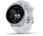 Garmin Unisex Forerunner 570-42 mm GPS-Uhr, steinweiss-Blue Aluminium, 42mm