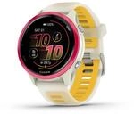 Garmin Unisex Forerunner 570-42 mm GPS-Uhr, Bone-Himbeerrot Aluminium, 42mm