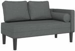 vidaXL Chaiselongue mit Kissen Dunkelgrau Stoff