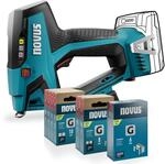 NOVUS TOOLS Akku Tacker J-551 Set mit 9.800 Klammern │ F&uuml;r Flachdrahtklammern 6-14