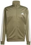 adidas Herren Sportswear Basic 3 Stripes Tricot Track Suit, olive strata/white, L