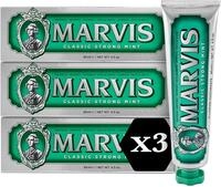 Marvis Classic Strong Mint Zahnpasta, 3 &times; 85 ml, Zahnpasta mit