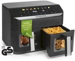 GOURMETmaxx AirGenius Hei&szlig;luftfritteuse, 9 L - 2 x 4,5 L Airfryer | Fritteuse mit 8