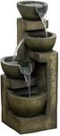 Outsunny Springbrunnen aus Kunstharz Outdoor Gartenbrunnen mit Einstellbarer