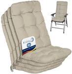 Beautissu 4er Set Hochlehner Auflagen 120x50x8cm - Sitzpolster Set f&uuml;r...