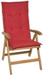 Beautissu Gartenstuhlauflage 120x50x6 cm Loft HL Rot &ndash; Hochlehner Polster Auflage,