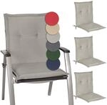 Beautissu 4er Set Niedriglehner Auflage Gartenstuhl 100x50x6 cm Loft NL -...