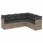 vidaXL Garten Sofagarnitur mit Kissen 6-TLG., Gartenm&ouml;bel Gartengarnitur,...