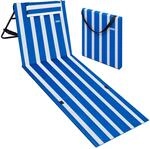 DETEX&reg; Strandmatte mit R&uuml;ckenlehne Gepolstert Blau Wei&szlig; Sonnenliege klappbar