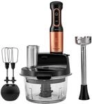 Karaca Mastermaid K&uuml;chenroboter aus Stahlglas, Langer Mixer, 2500 W, Black...