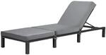 SVITA Peach Gartenliege Sonnenliege Polsterauflage Klappbar Polyrattan Schwarz
