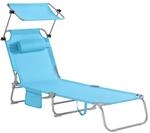 SoBuy Sonnenliege klappbar Gartenliege Liegestuhl klappbar mit Sonnendach &