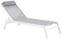 Beliani Gartenliege Liegestuhl Sonnenliege Relaxliege Grau Aluminium Mesh Catania