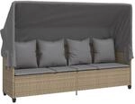 vidaXL Sonnenliege, Sonnenbett mit Sitzkissen 4 R&uuml;ckenkissen, Outdoor Liege mit
