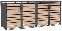 Westmann Metall M&uuml;lltonnenbox Lacina 4x240 L Anthrazit Holzoptik M&uuml;lltonnen