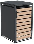 Westmann Metall M&uuml;lltonnenbox Lacina 1x240 L Anthrazit Holzoptik