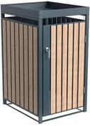 Westmann Metall M&uuml;lltonnenbox Planta 1x240 L Anthrazit Holzoptik