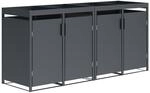 DEGAMO M&uuml;lltonnenbox 4-er M&uuml;lltonnenhaus ULM f&uuml;r 4X Tonnen 120 und 240 Liter,