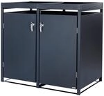 Zelsius M&uuml;lltonnenbox 2 Tonnen mit Pflanzdach | (B) 132 x (T) 80 x (H) 124 cm 