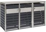 Zelsius M&uuml;lltonnenbox 3er M&uuml;lltonnen | 120-240 Liter | Anthrazit | inkl.