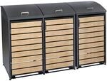 Zelsius M&uuml;lltonnenbox 3er f&uuml;r 3 M&uuml;lltonnen mit abgerundetem Deckel | 120-240...