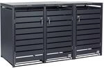 Zelsius M&uuml;lltonnenbox 3er f&uuml;r 3 M&uuml;lltonnen | 120-240 Liter | Anthrazit RAL...
