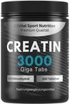 Creatin 3000 Giga Tabs, 3450mg Creatin Monohydrat pro Tagesdosis, 300 vegane