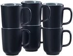 Ritzenhoff & Breker Kaffeebecher Jasper, 6er Set, Schwarz, 285 ml, Steinzeug, Becher