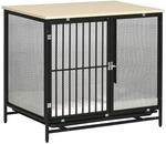 PawHut Hundek&auml;fig f&uuml;r Zuhause, Abschlie&szlig;bar Hundeh&uuml;tte mit Kissen, Hundebox...
