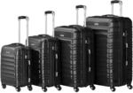 Zelsius Koffer Set 4 St&uuml;ck, Schwarz | ABS Hartschalenkoffer mit Zahlenschloss, 4