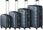Zelsius Koffer Set 4 St&uuml;ck, Anthrazit | ABS Hartschalenkoffer mit Zahlenschloss, 4