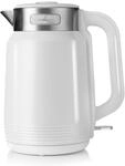 LEHMANN Wasserkocher Edelstahl 2 L, 2200 W, Schnelles Aufheizen, Wei&szlig; | Doppelwand