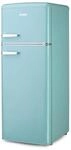 DOMO DO91705R Stand Retro K&uuml;hl-Gefrierkombination, 54,5 cm breit, 206 L, blau
