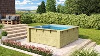 CHILLROI&reg; Karibu Mini-Massivholz Pool 2,43 m&sup3; aus Blockbohlen mit Poolfolie &