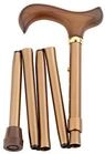 Design Mini-Faltstock Bronze, Derbygriff Hartholz, Stock aus stabilem Leichtmetall,