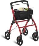Juskys Aluminium Wohnungsrollator Aktiv mit Transporttasche & Tablett - Indoor