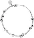 Purelei Alohi Heart Armband (Silber) &ndash; Zweireihiges Herz Damen Armband &ndash; Aus