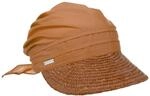 Seeberger Stroh/Stoffcap mit Zierfalten Farben Nutmeg Brown