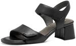 Tamaris Comfort Damen Sandalen mit Absatz aus Leder mit Blockabsatz, Schwarz (Black